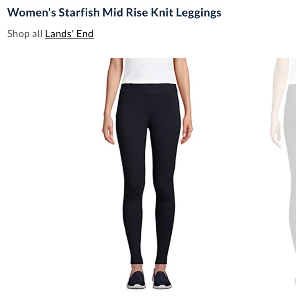 Land's End Starfish Leggings Black Mid Rise